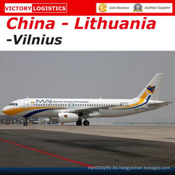 Carga aérea barata desde China a Vilna, Lituania = Transporte aéreo